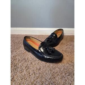Cole haan pinch grand tassel penny loafer leather black slip on dress shoe 10M